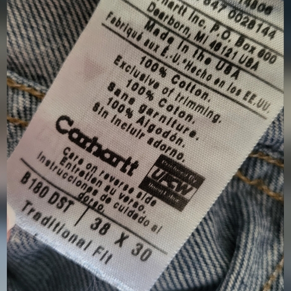 Carhartt Traditional Fit Straight Leg Jeans 38x30 - Picture 7 of 8